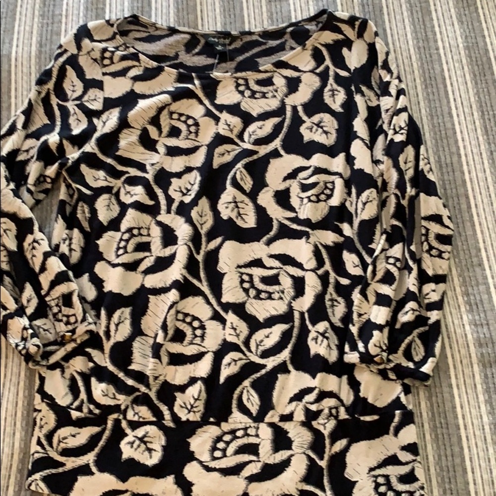 Lucky Brand Floral Print 3/4 sleeve top